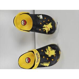 Pokemon Pikachu Crocs Black and Yellow Clogs with Pokeball Design
